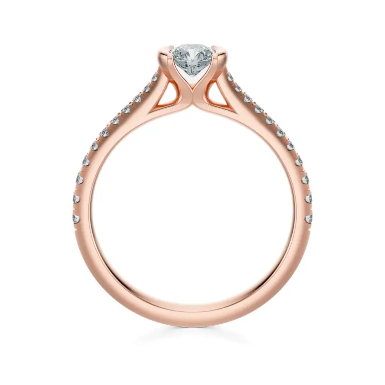 Pierścionek z różowego złota z diamentami AJPZ_085